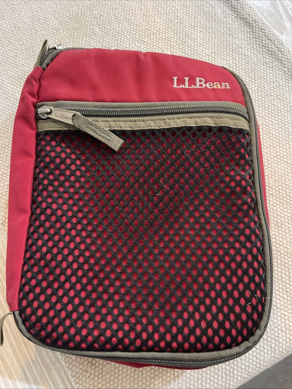 NEW LL Bean Insulated Red Lunch Bag Box Tote Back to School logo back to school